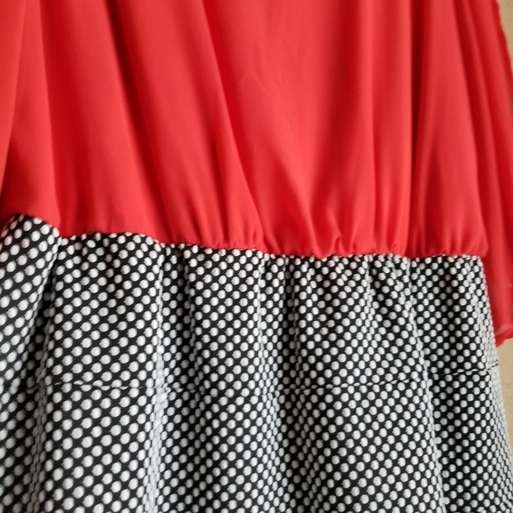 Enfocus Red w/Black White Polka Dot Stretch